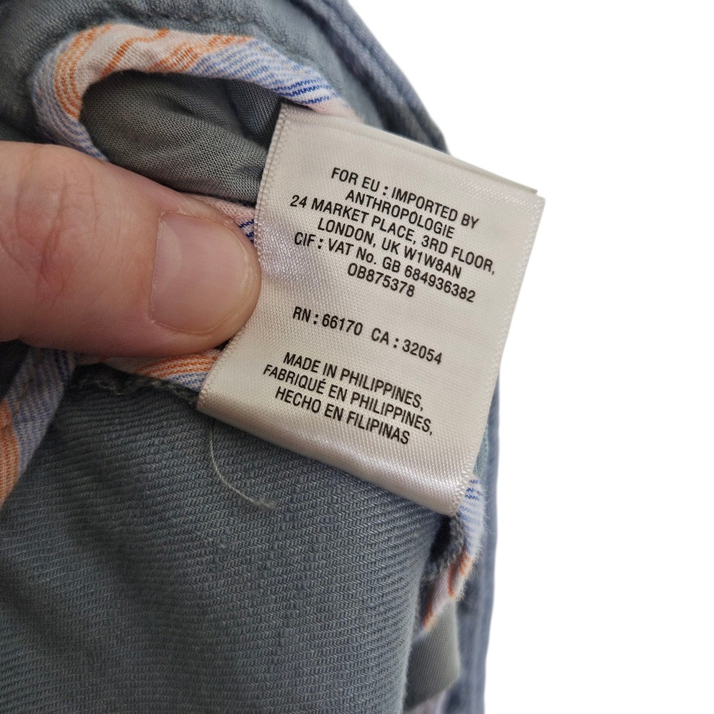 Anthropologie Ett:twa Cropped Pants Women's US 10P Blue Gray High Waist Casual - Picture 11 of 13